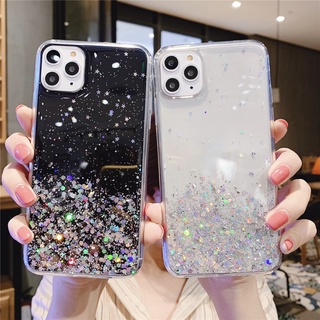 Bling Star เคท Samsung Note8 Note9 Note10 Soft TPU Case เคสซิลิโคน S8 S9 S10+ Epoxy Silver Foil Phone Case ปากกาทัชสกรีน