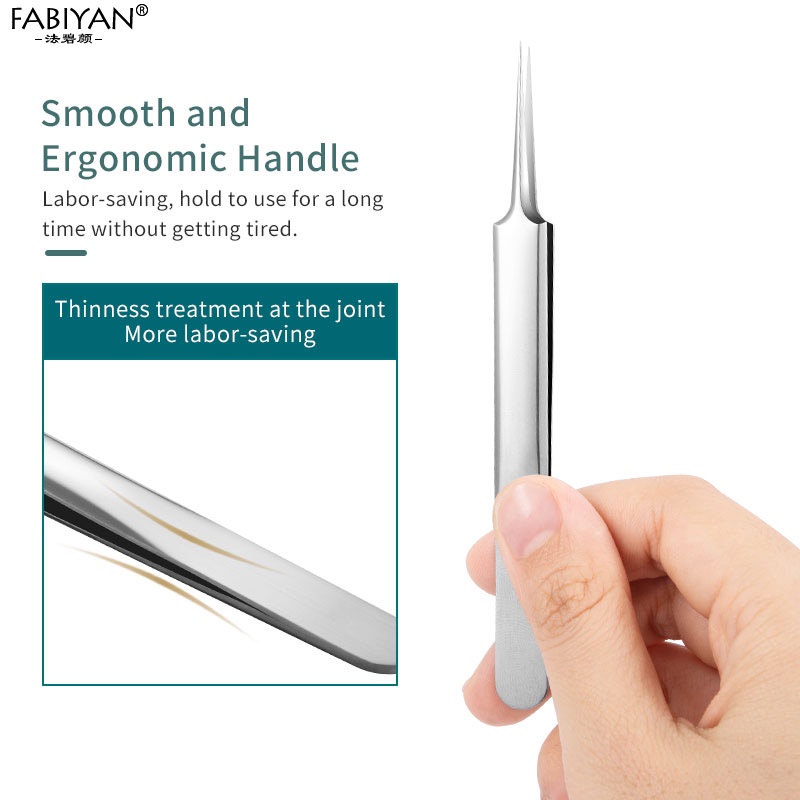 อุปกรณ์กำจัดสิวสแตนเลส แหนบกดสิว ที่กดสิวเสี้ยน คีมดึงสิวเสี้ยน - รูปที่ 2