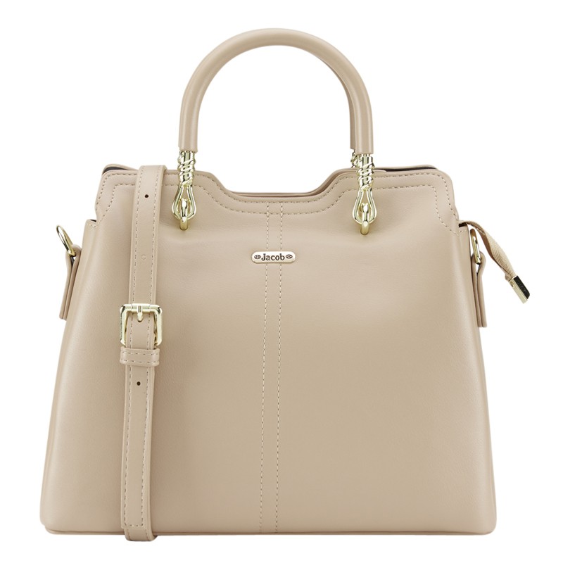 Jacob กระเป๋าถือผู้หญิง V4425 (เบจ,ดำ)