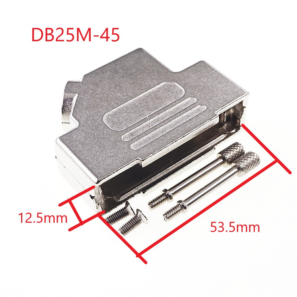 2 pcs D-Sub Connector Hood 25 Pin 44 Pin 5W5 9W4 13W3 17W2 21W1 45 Degree Cable Exit 2 Backshell Ass