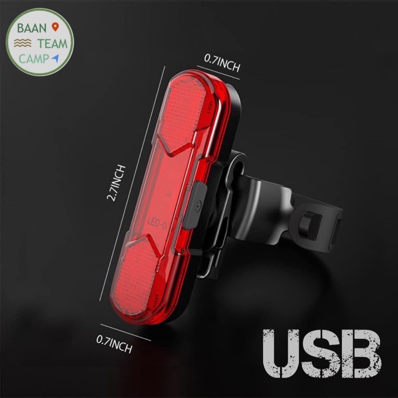 ไฟท้ายจักรยาน 03 USB ไฟกระพริบ 3โหมด Type-c หน้าปัดใหญ่ ไฟจักรยาน ไฟจักรยาน ไฟฉายจักรยาน ไฟท้าย กะพริบ จักรยาน รถจักรยาน