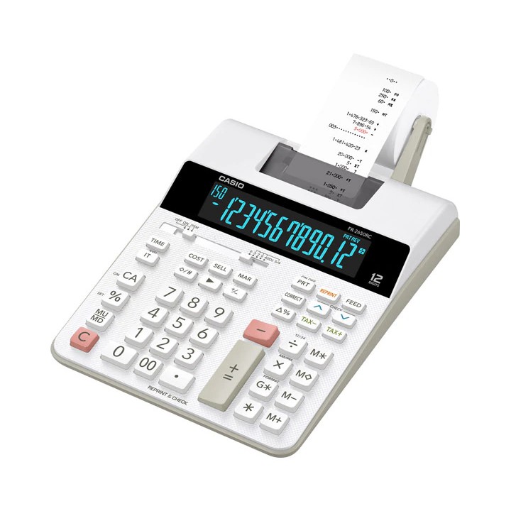 Casio Calculator เครื่องคิดเลข  คาสิโอ รุ่น  FR-2650RC แบบพิมพ์กระดาษ 12 หลัก สีขาว