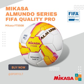 MIKASA ลูกฟุตบอลมิกาซ่าหนังพียู ALMUNDO SERIES รุ่น FT550B-YP FIFA QUALITY PRO เบอร์ 5