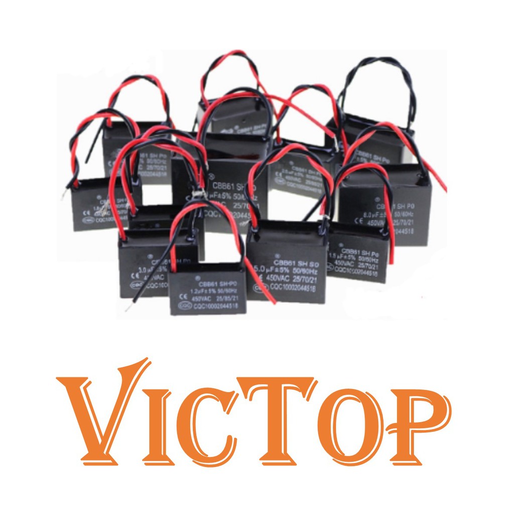 CBB61 มอเตอร์ตัวเก็บประจุพัดลม 450V 1uf 1.5uf 2uf 2.5uf 3uf 3.5uf 4uf 5uf