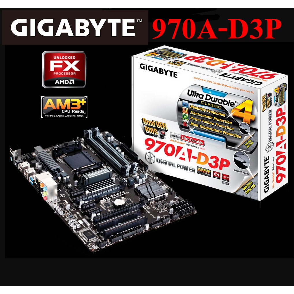 Mainboard AMD GIGABYTE 970A-D3P (Socket AM3+) มือสอง พร้อมส่ง แพ็คดีมาก!!! [[[แถมถ่านไบออส]]]