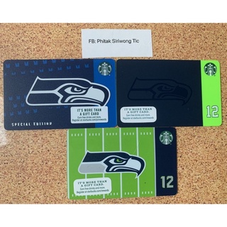 Starbucks Seattle Seahawks Card - NFL  Limited Edition ชุด 3 ใบ