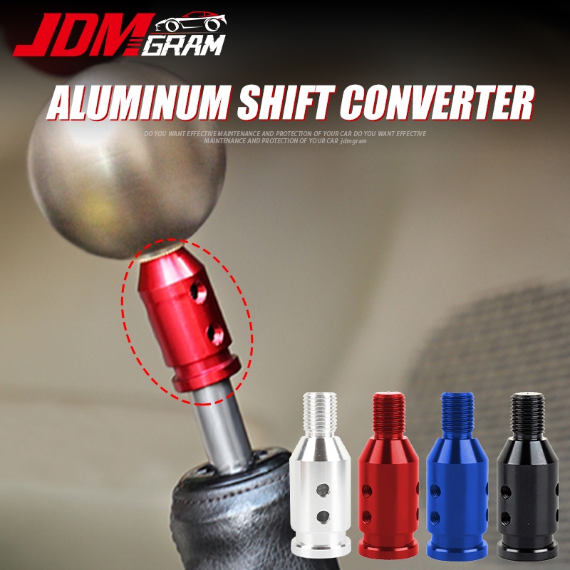 JDMGRAM Universal Car Manual เกียร์ Shift Knob อะแดปเตอร์อลูมิเนียม 12*1.25 ซม. Auto Thread Converter Transfer เครื่องมือรถเกลียว Shifter อะแดปเตอร์อุปกรณ์ตกแต่งภายในรถยนต์