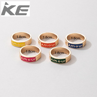 Ring Color Drop Letter Simple 5 Piece Rings for girls for women low price