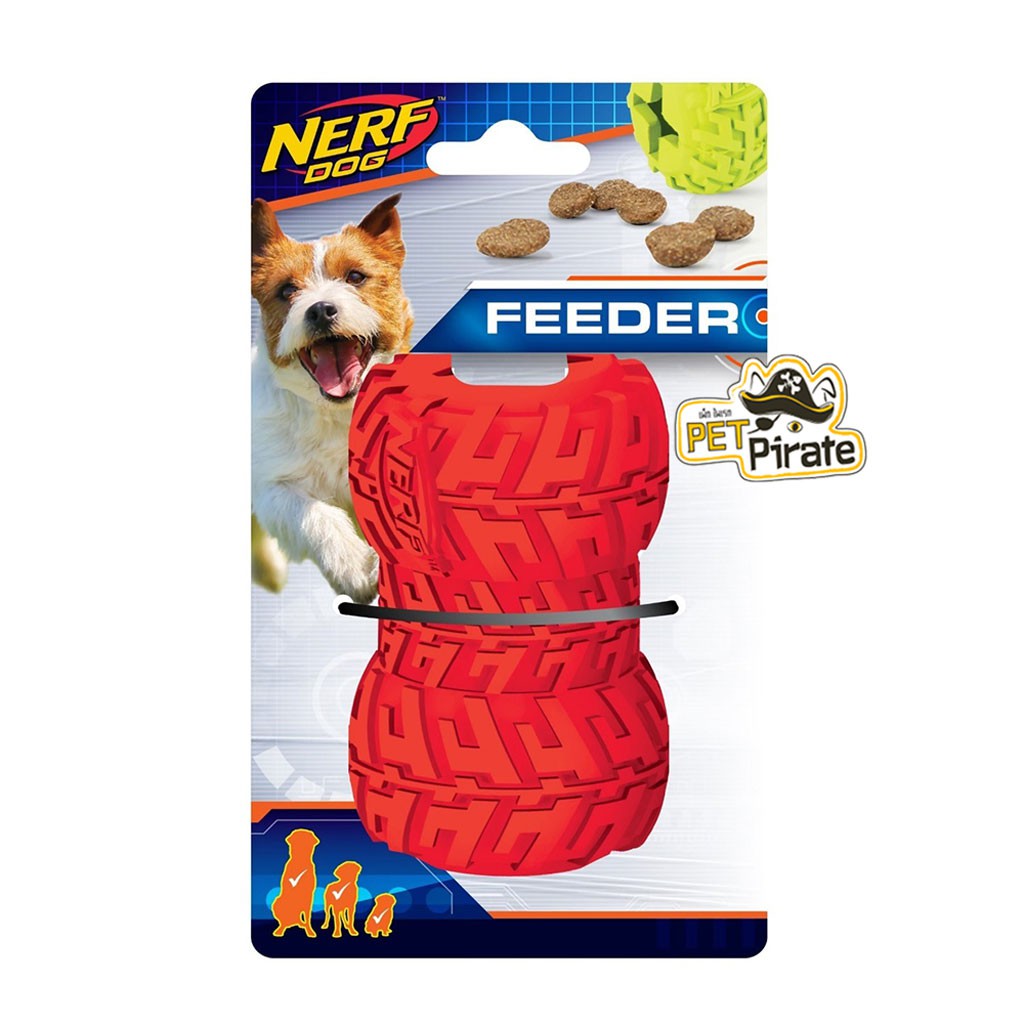 Nerf Dog ของเล่นหมา ลายยางล้อรถ​ คาบอยู่​ เคี้ยวมัน มีช่องใส่ขนมหอมท้าทายให้เอาขนมออก ของเล่นยาง ทนทาน ของเล่นสุนัข