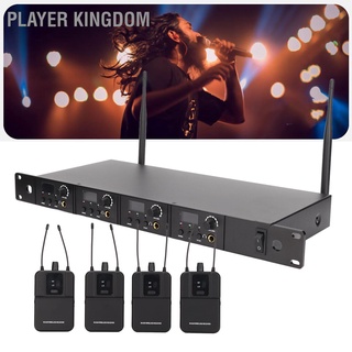 Player Kingdom ระบบมอนิเตอร์ไร้สาย รับสัญญาณเสียงความถี่ 4 ช่อง ปลั๊ก Eu 100‐240V สําหรับบันทึกเสียงในสตูดิโอ