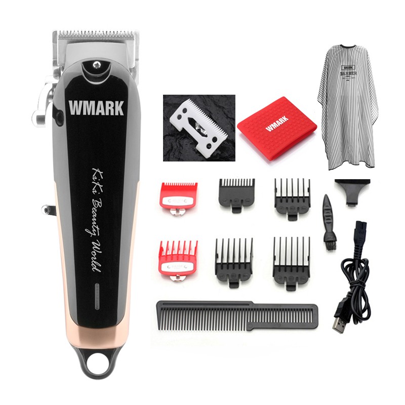 เครื่องตัดผม (hair trimmer) ปัตตาเลี่ยน ปัตตาเลี่ยนไร้สาย WMARK NG-103 ครบชุดพร้อมผ้าคลุม