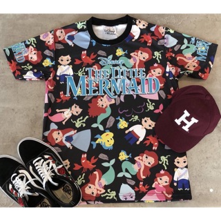 เสื้อยืด&amp; เดรส ผ้าดาวกระจายลาย The little mermaid