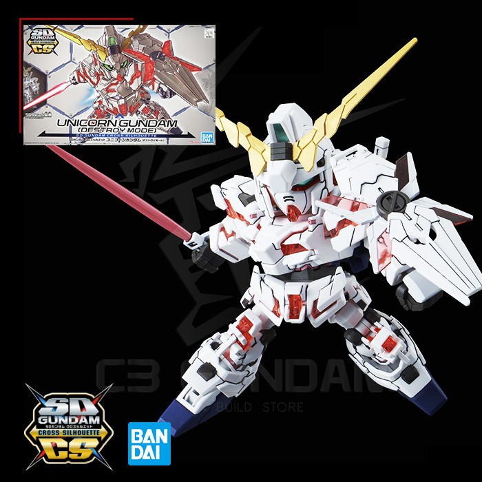 GUNDAM MODEL BANDAI SD RX-0 UNICORN GUNDAM (โหมดทําลาย) SD Gundam Cross Silhouette BANDAI SDCS