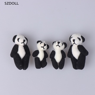 [cxSZDOLL]  1pc 4/6Cm Mini Joint panda Plush Stuffed Wedding Box Toy Doll Garment  DOM