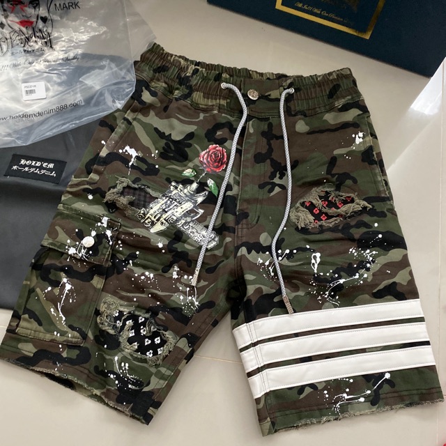 Vujade DESTROYED CARGO SHORTS cmmawear Baggy Distressed Cargo