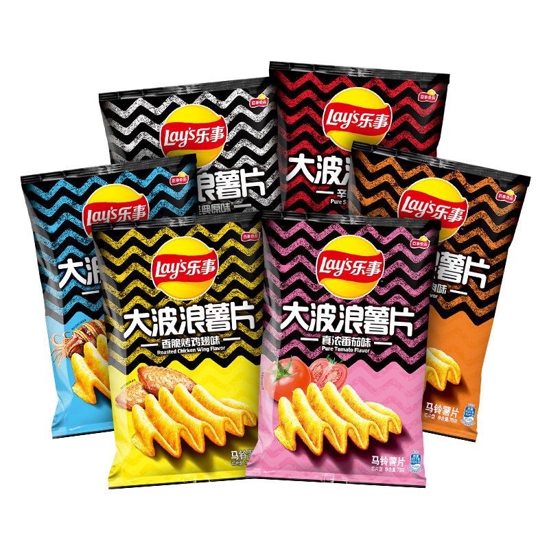 พร้อมส่ง ใหม่‼️เลย์หยัก Lay’sหยักรสใหม่ ไม่มีในประเทศไทย นำเข้าจากต่างประเทศ มัน