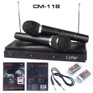 Ceflar ไมโครโฟนไร้สาย ไมค์ลอยคู่ WIRELESS MICROPHONE CM-118