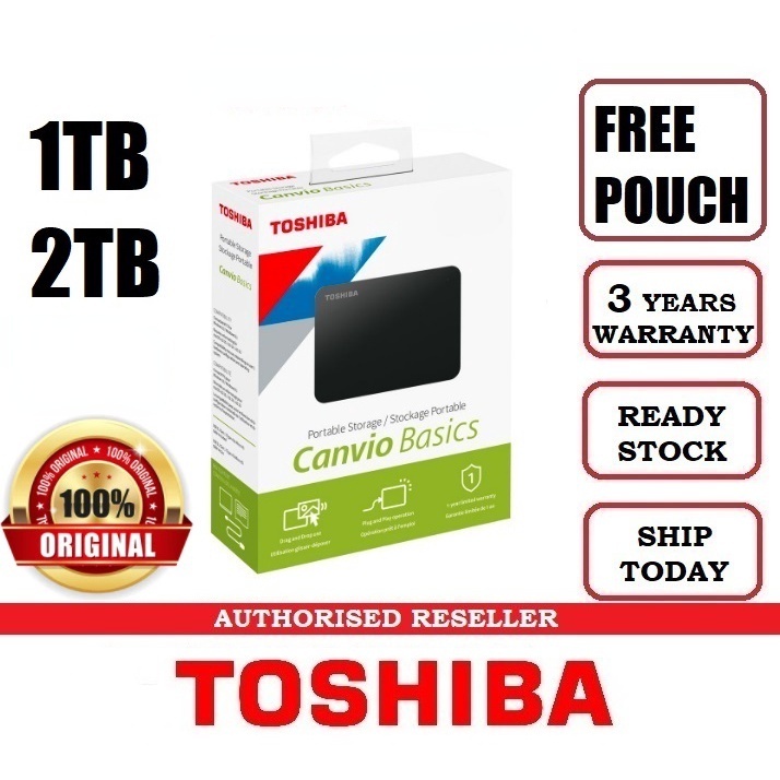 Ori Toshiba External Hard Disk Canvio Basics Portable HDD USB 3.0