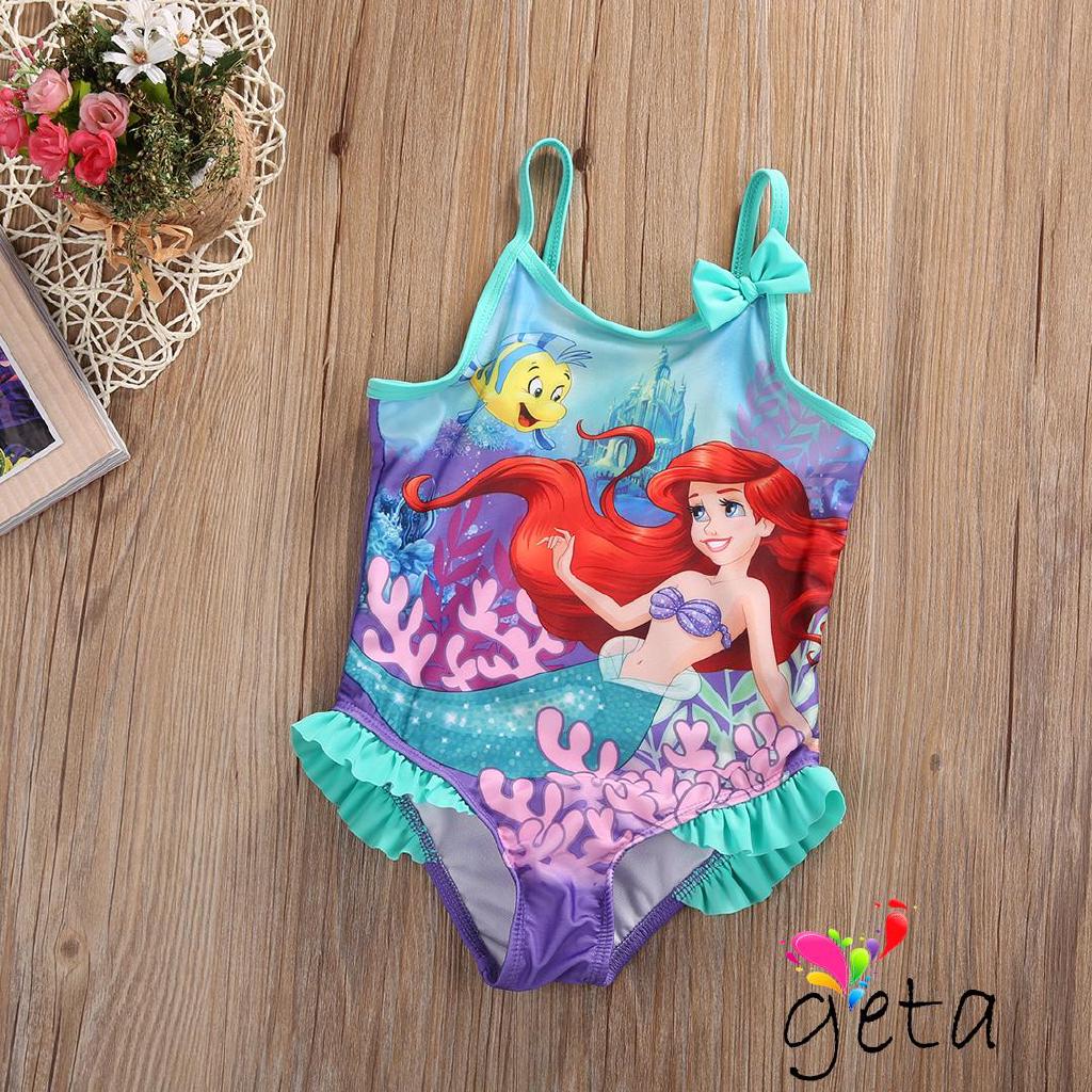 ➹-Lovely Kids Girls Little Mermaid Swimwear Bikini Costume 1-5Y