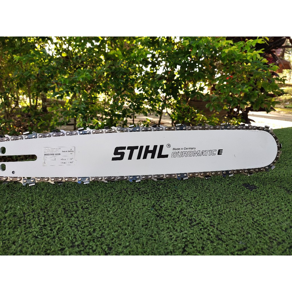 บาร์เลื่อยยนต์ STIHL16”นิ้ว พร้อมโซ่16” บาร์ตัดไม้ บาร์หัวเรียบ บาร์หัวเลส บาร์หัวโล้น
