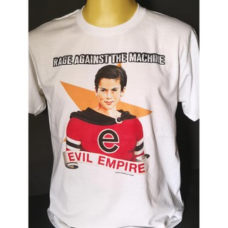 เสื้อยืดผ้าฝ้ายพิมพ์ลายเสื้อวงนำเข้า Rage Against The Machine Evil Empire Nu Metal Hiphop Rock Rap Retro Style Vintage T