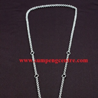 สร้อยสแตนเลสห่วงคู่เบอร์080- 28นิ้ว7องค์ (ครึ่งโหล) Double ring stainless necklace no.080-28inches 7 rings (half dozen)