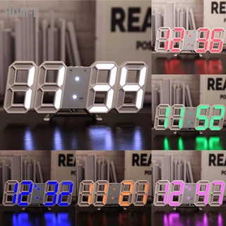 Hom-E LED Digital Desk Alarm Clock Silent 3D Wall Desktopfor Living Room Bedroom