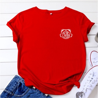 福老虎 Chinese New Year Women fashion tee girl tshirt Summer Loose short sleeve T-Shirt