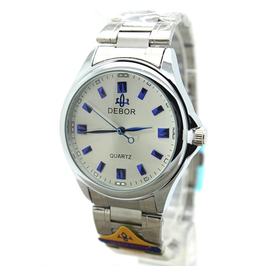 DEBOR นาฬิกาข้อมือผู้ชาย สายเหล็ก หน้าปัดสีเงิน - DB0005 (Silver)