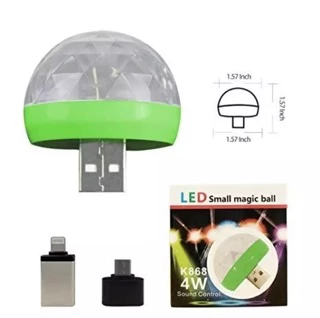 ไฟดิสโก้เทคUSB ควบคุมไฟด้วยเสียง LED Small magic ball 4W