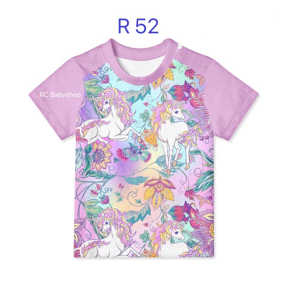 เสื้อเด็ก เสื้อเด็กผู้หญิง ลายหวานๆน่ารัก ใส่สบายไม่ร้อน พิมพ์ลายหน้าหลัง