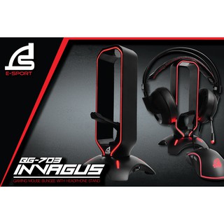 ขาตั้ง SIGNO E-Sport BG-703 INVAGUS Gaming Mouse Bungee with Headphone Stand ขาตั้งหูฟัง + เมาส์บันจี้