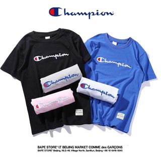 3BQq เสื้อยืดผ้าฝ้ายปักลาย Champion   มีตำหนิ     Man