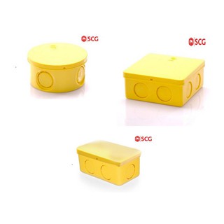 แหล่งขายและราคากล่องพักสายไฟ สี่เหลี่ยม4x4 กล่องพักสาย2x4 กล่องพักสายกลม PVC สีเหลือง SCG ตราช้าง  ขนาด 15-18-20 มม. (3/8-1/2-3/4 นิ้ว)อาจถูกใจคุณ
