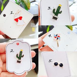 Unisex Fashion Fashion Trend Windmill Rabbit Cactus Shape Simple Wild Pearl Decoration Brooch