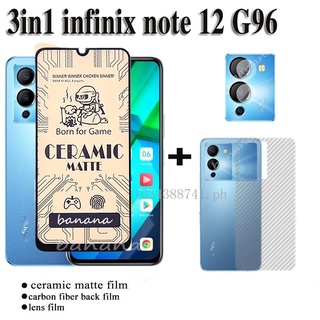 ฟิล์มเซรามิค ผิวด้าน ป้องกันหน้าจอ และกล้อง 9H สําหรับ Infinix Note 12 Infinix Note 12 G96 11S 11 10 Pro Hot 11S NFC 10s 12i 10i 9 Play