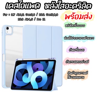 เคสสำหรับไอแพดที่ใส่ปากกาด้านขวาพร้อมชาร์จปากกาในตัว Gen 7/8/9 10.2 Air4/5 10.9 air1/2 9.7 Pro11 2020/2021