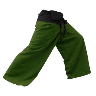 กางเกงเล ทูโทน (ดำ-เขียว) fisherman pants