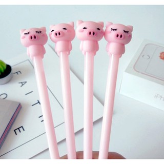 [[พร้อมส่งจากไทย!!]] ปากกาเจล หมึกน้ำเงิน หมูน้อยชมพู