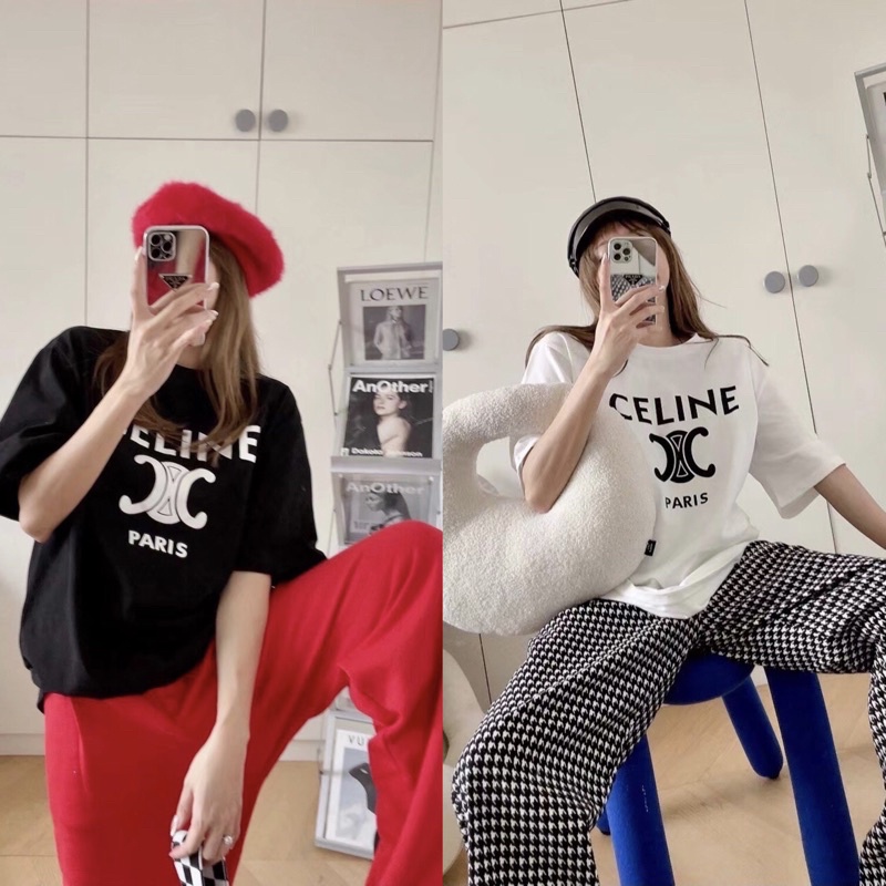 STF_SHOP เสื้อยืด แขนสั้น คอกลม ลายแฟชั่น น่ารักมาก ดูดี ดูแพงมากแม่ มี2สี ขาว ดำ ใส่ได้ทั้งหญิง-ชาย #CL