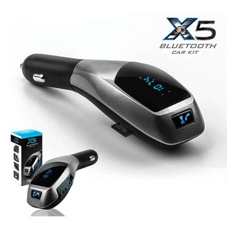 (ของแท้100%) บลูทูธในรถยนต์ X5 Bluetooth Car Kit FM Transmitter