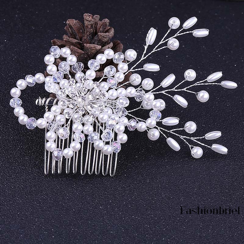 silver flower hair clip