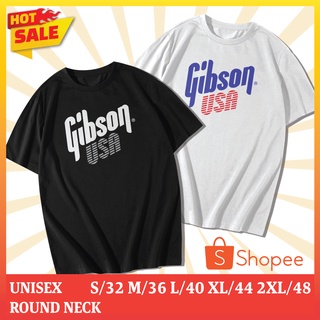 เสื้อยืด เสื้อคอกลม เสื้อสกรีนลาย Gibson GUITAR (แขนสั้น)สามารถปรับแต่งได้