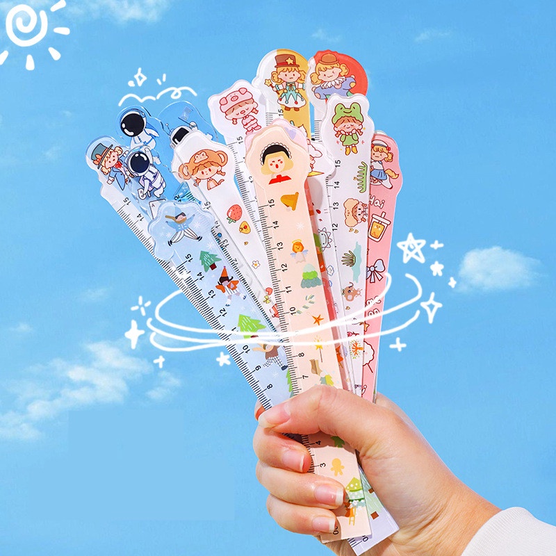 ไม้บรรทัดวัดสเกล ไม้บรรทัด รูปทรงพิเศษ 15 เซนติเมตร อุปกรณ์การเรียนรู้ สําหรับสํานักงาน