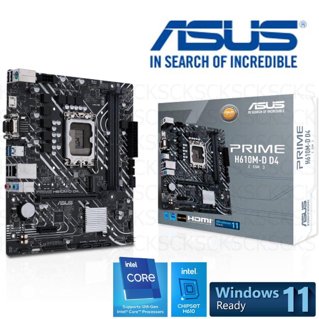 โปร เมนบอร์ด Asus H610M K D4 PRIME / H610M-D D4  CSM / H610M-E D4 CSM LGA1700 DDR4 Prime H610M