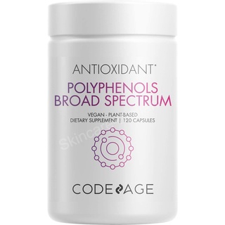 Codeage Polyphenols Broad Spectrum (120 แคปซูล) โพลีฟีนอล คุณภาพสูงจากส่วนผสม 16 ชนิด ต้านอนุมูลอิสระ บำรุงผิว ลดอักเสบ