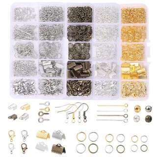 ชุดอุปกรณ์เครื่องประดับ DIY ตะขอล็อคกุ้งและแหวนกระโดดโลหะผสม สำหรับงานเครื่องประดับและทำต่างหู
