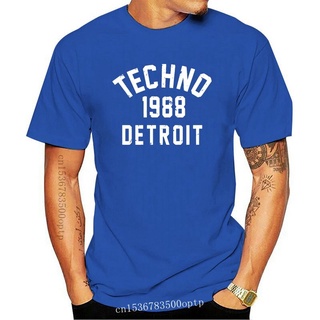 เสื้อยืดผ้าฝ้ายพิมพ์ลายแฟชั่นใหม่ เสื้อยืดผ้าฝ้าย 100% พิมพ์ลาย Detroit Techno 1988 Juan Atkins Kevin Saunderson 100%