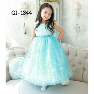 ชุดราตรีเด็ก เจ้าหญิง ซินเดอเรลล่า สีฟ้า พร้อมผ้าคลุม Princess Cinderella Cosplay dress GI1344