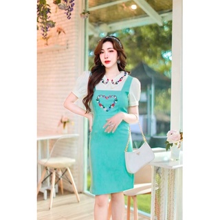 เดรสเรียบหรูดูดี..ดีไซนเก๋ๆปักสุดสวยปังปุริเย่มากเลย